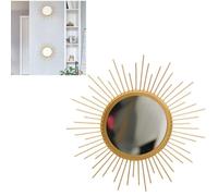 Miroir Mural Soleil Doré Décoratif, Style Bohème Vintage, Rond 30 x 15 cm, Déco Salon Chambre Salle de Bain