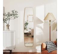 Miroir mural style fenêtre 160x40 cm cadre métal doré - entrée couloir salon