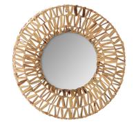 Atmosphera – Miroir tressé Terre Sauvage – métal et fibre naturelle – Ø45 cm – Beige