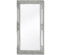 vidaXL Miroir Mural Style Baroque Miroir Suspendu Décoratif Miroir de Garde-Robe Dressing Chambre Maison Intérieur 100x50 cm Argenté