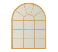 Miroir mural Villalago forme fenêtre arrondie 80 x 60 cm or