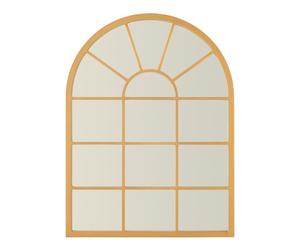 Miroir mural Villalago forme fenêtre arrondie 80 x 60 cm or