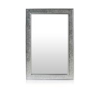 Miroir mural Watford 90 x 60 cm bois véritable carreaux de verre avec effet mosaïque