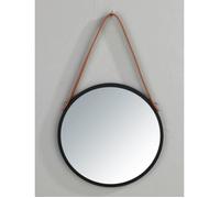 Miroir mural - WENKO - Borrone - Ø30 cm - Fer vernis noir - Décoration intérieure