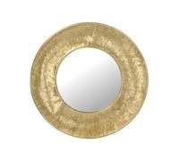 Miroir Or Magnifique Décoration Murale Glace Ronde en Métal Couleur Or 4x49x49cm