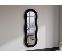 Miroir organique en bois de paulownia - L. 60 x H. 160 cm - Noir - TAYLI
