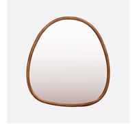 Miroir organique en bois de sapin 55cm couleur noyer CHARLIE L 55 x l 50 x E 3cm