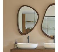 Miroir organique mindi finition noyer
