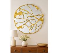 Miroir - ORNAMURA - Éclat Doré - 60 cm - Cadre en bois - Design géométrique moderne