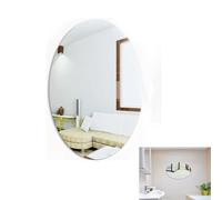 Miroir ovale autocollant acrylique incassable 17 x 27 cm | Décoration murale à faire soi-même, idéale pour la salle de bain, le dressing et le salon