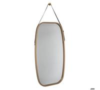 Miroir ovale lanière cuir 77x43cm