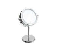 - Miroir Pivotant Rond sur Pied "Led" 29cm Argent