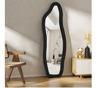 Miroir plein pied - ADWOLT - Dauphin - 160 x 50 cm - Verre trempé HD - Cadre velours noir
