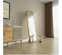 Miroir plein pied tendance effet bois noyer, vague 160 cm CODY