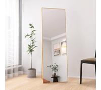 Miroir pleine longueur avec cadre en aluminium 162,6 x 53,3 cm - Grand miroir de sol en verre trempé pour décoration de chambre à coucher et de salon, élégant et fonctionnel