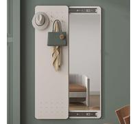 Miroir pleine longueur avec porte-manteau - Miroir mural coulissant pour entrée, chambre, salle de bain, salon - Bois - Design élégant et fonctionnel