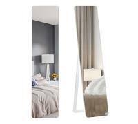 Miroir pleine longueur - HOMCOM - rectangulaire sur pied ou mural dressing chambre salon - bois - 37x160cm - blanc