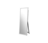 Miroir pleine longueur LINFE 160 x 50 cm, cadre en bois massif, installation sur pied ou murale, grand miroir, blanc