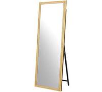 Miroir pleine longueur LINFE 160 x 50 cm, cadre en bois massif, installation sur pied ou murale, grand miroir, marron Marron