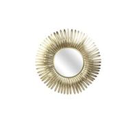 Miroir plumes en métal doré 53 cm