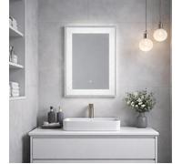 MIROIR RECTANGULAIRE 50X70 DÉCORÉ ET ÉCLAIRÉ PAR DES LEDS
