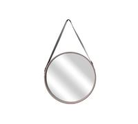 Miroir rond à suspendre avec une anse - Diam. 50 cm. - Beige