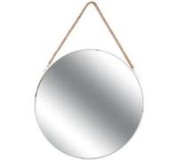Miroir Rond avec Anse en Jonc Contour Blanc Ø50 cm - ABRAM - ALTOBUY Bois