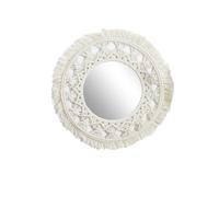 Miroir rond bohème - Diam 55 Cm - Beige