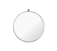 Miroir Rond Dowel de Kristina Dam Studio, Grand Format, Acier/ Noyer