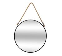 Miroir Rond en Métal ""Corde"" 55cm Noir