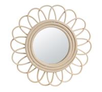 Miroir rond fleur en rotin D26 26x26x1.8cm Beige