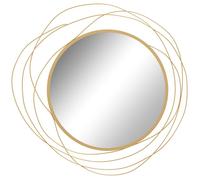 HOMCOM Miroir Rond en métal Filaire doré, décoration Murale Style Moderne, diamètre Ø65 cm