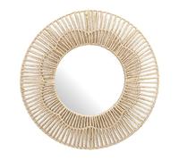 HOME DECO FACTORY, HD0449, Miroir Rond 50 cm, Décoration Murale Élégante, Finition Durable, Polyvalent pour Salon, Salle de Bain ou Entrée, Effet Agrandissant, Marron, Métal-Fer