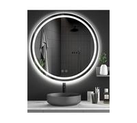 Miroir Rond Salle de Bain avec Eclairage 70cm, Miroir Mural avec Anti-buée, 3 Couleurs Lumière, Dimmable, Fonction Mémoire, HD Verre Trempé, Capteur