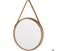 Miroir rond suspendu - Virex® - 30 cm - Style ferme - Corde en cuir - Décoration intérieure
