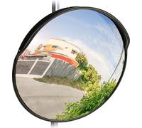 Miroir routier Relaxdays 60 cm, de qualité professionnelle, résistant aux intempéries, incassable, pour l'intérieur et l'extérieur, support inclus, noir