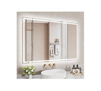 Miroir Salle de Bain 70x100cm avec éclairage, Miroir Lumieux Mural Dimmable avec 3 Couleurs Lumineuses, Fonction Mémoire, Interrupteur Tactile