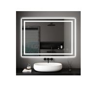 Miroir Salle de Bain avec Eclairage 30Watts, Miroir LED Salle de Bain Anti-buée, Dimmable&3 Couleurs, Interrupteur Tactile, Antidéflagrant,