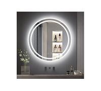 Miroir Salle de Bain avec Eclairage 50cm, Miroir LED Rond avec Anti-buée, 3 Couleurs Lumière, Dimmable, Fonction Mémoire, HD Verre Trempé, Capteur