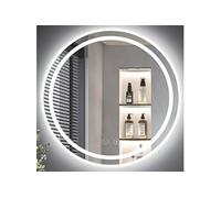 Miroir Salle de Bain avec Eclairage 60cm, Miroir LED Rond avec Anti-buée, 3 Couleurs Lumière, Dimmable, Fonction Mémoire, HD Verre Trempé, Capteur