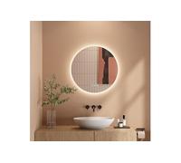 Miroir Salle de Bain avec eclairage 70cm, Miroir LED Rond Anti-buée, 3 Couleurs, Dimmable, Interrupteur Tactile