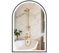 Miroir salle de bain - HOMCOM - avec éclairage, anti-buée, 3 couleurs lumière, dimmable, mémoire - verre trempé - 60 x 90 cm - noir