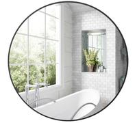 Miroir mural rond dia. 70 cm cadre métal noir Noir G