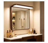 Miroir Salle de Bain LED avec Lampe Pliable, Miroir Coiffeuse Lumineux | Cadre en Acier Inoxydable Miroir Lumineux 3 Couleurs Intensité Réglable Anti-explosion pour Chambre(W50xL80cm)