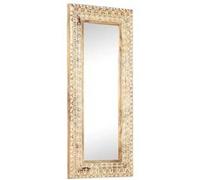 vidaXL Miroir sculpté à la main 110x50x2,6 cm Bois de manguier solide Brun G