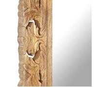 Miroir sculpté à la main Marron 80x50cm Bois de manguier massif_2 ans garantie_91226