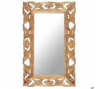 Miroir sculpté à la main Marron 80x50cm Bois de manguier massif - Cadre durable - design élégant(17022)