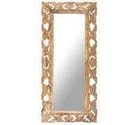 Miroir Sculpté à La - vidaXL - bois de manguier - marron - 110 x 50 cm@xws33j