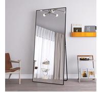 Miroir sur Pied 180 x 80 cm, Miroir Pleine Longueur Grand Miroir Mural Miroir de Sol Dressing Miroir Alliage d'Aluminium Cadre,