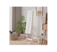 vidaXL Miroir sur pied blanc avec LED blanc 34x37x146 cm 351766 Blanc G